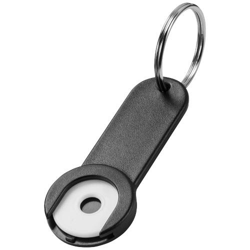 Porte-clé et porte-jeton Shoppy 11809400 - jeton plastique avec anneau métallique 30 mm_0