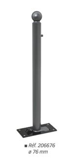 Potelet rabattable SOLIBLOC - Tube acier Ø76 mm - Verrouillage clé triangle 14 - 5 modèles au choix_0