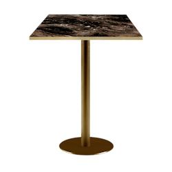 Restootab - Mange-debout 60x60cm Rome bistrot marbre veiné glossy - noir Bois manufacturé 3701665200664_0