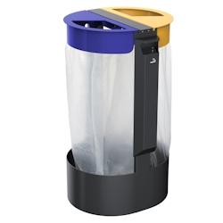 Rossignol - Support sac 2x75L sur pied avec cendrier 3L CITWIN PREMIUM - bleu/jaune - multicolore acier 58559_0