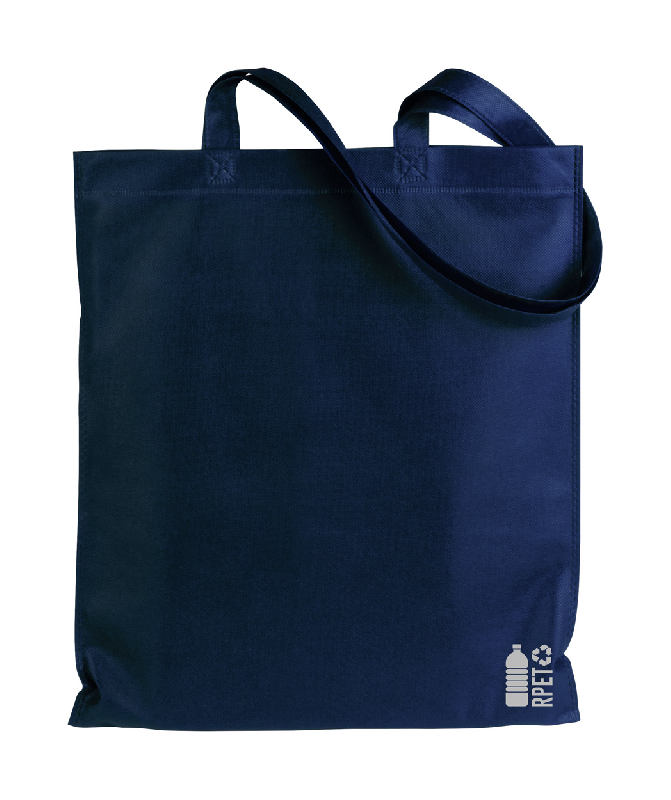 Tote bag publicitaire en RPET non tissé - 70 g/m² - anses longues - bleu foncé_0