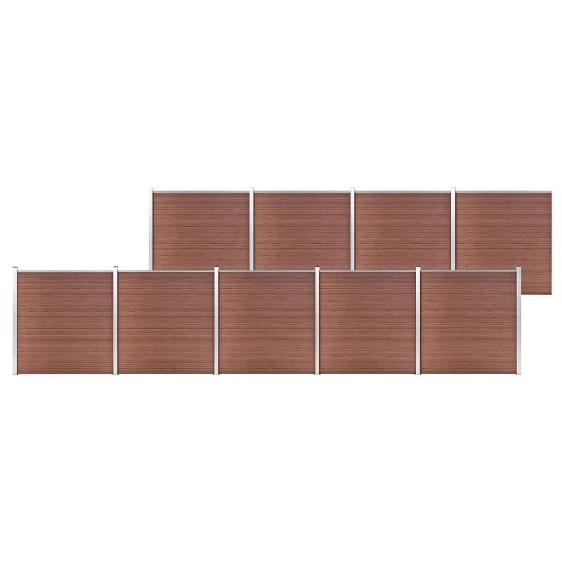 Vidaxl clôture de jardin wpc 1564x186 cm marron 3053214_0