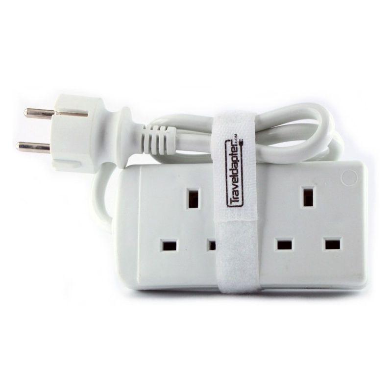 ADAPTATEUR DE VOYAGE CORÉE DU SUD RALLONGE ÉLECTRIQUE PRISE MULTIPLE 2 UK DOUILLES À 2 BROCHES