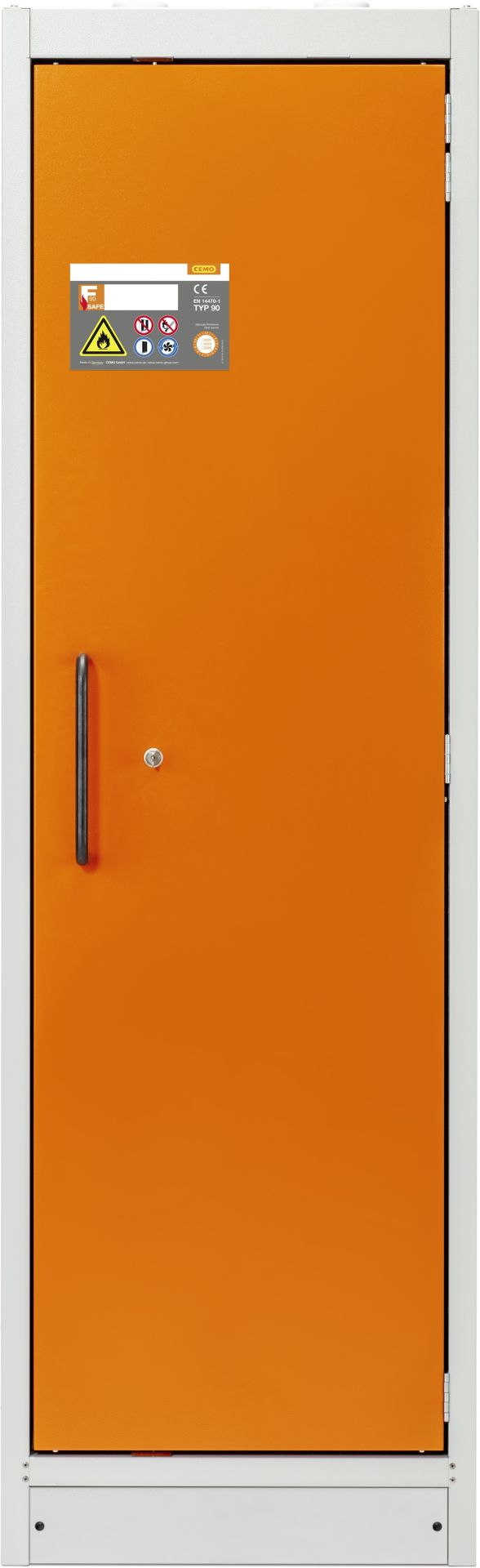 Armoire anti-feu CEMO - PROline F90 6/20 - 1 porte droite avec bac de rétention - Réf 11916_0