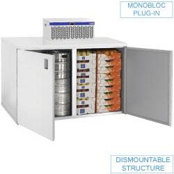Armoire réfrigérée - Refribox Line - composée de RBB/2+2 et URA/P1 - dimensions 1060x995x1370 mm_0