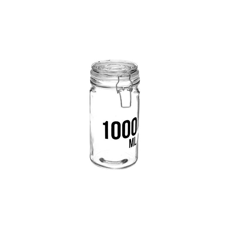 Bocal en verre hermétique 1L transparent - Paris Prix - Dimensions 10x20,2 cm_0