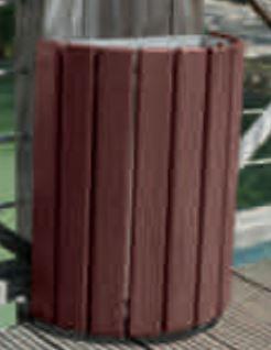 Corbeille Cologne demi-rond - 35L - sur pied ou murale - Réf : 208062 / 208064_0