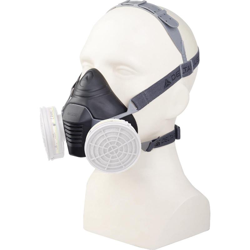 Demi-masque de protection respiratoire bi-filtre jetable confort