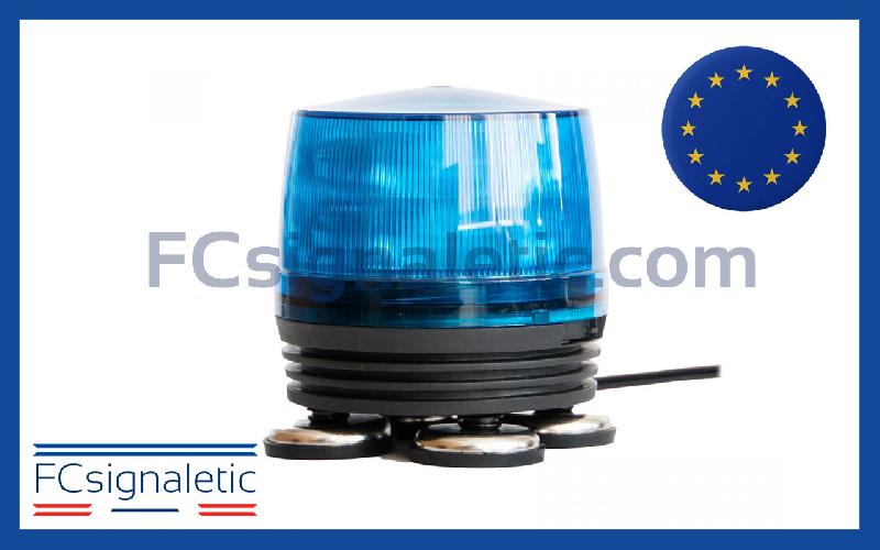 Gyrophare à LED RHODON bleu embase magnétique prise allume cigare classe 2 flash STANDBY MERCURA 31224-00_0