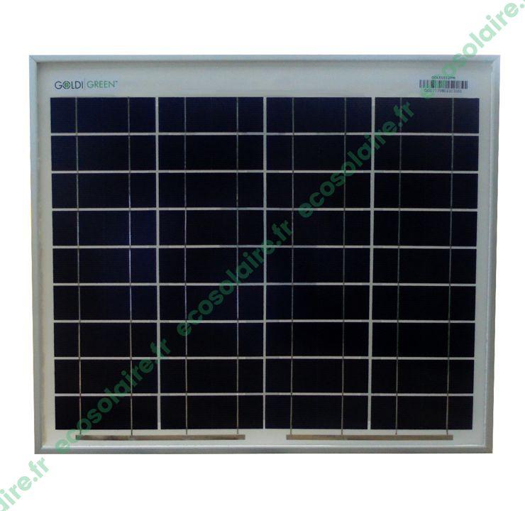 Panneau solaire photovoltaïque 12Wc 12V GOLDI012PM - câble photovoltaïque 5m_0