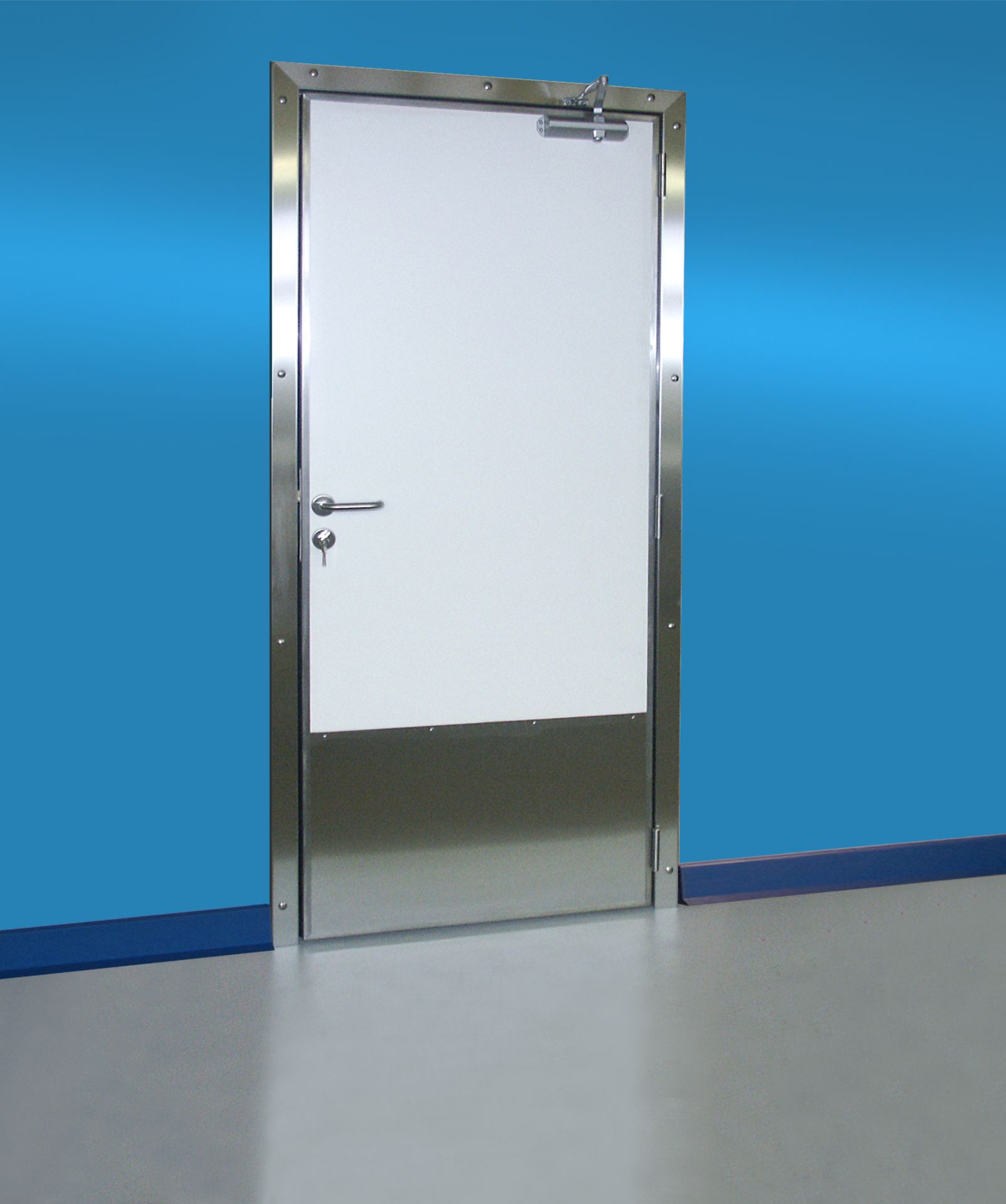 Porte de service semi-isotherme - Spenle - type SP100 avec huisserie inox 304L et mousse polyuréthane_0