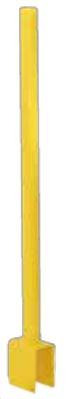 Poteau de fixation - Ø 60 mm - Hauteur 1000 mm - Acier laqué jaune RAL 1023 - Pour miroir ou panneau sur barrière de sécurité - Utilisation intérieure_0