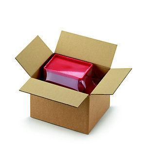 RAJA Caisse américaine carton simple cannelure - L.Int. 26 x l.20 x h.18 cm - Kraft brun - Lot de 25_0