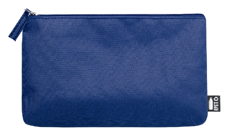 Trousse de toilette zippée en polyester 600D RPET - bleu foncé - 30g_0