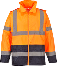 Veste de pluie hi-vis bicolore   orange marine h443, l_0