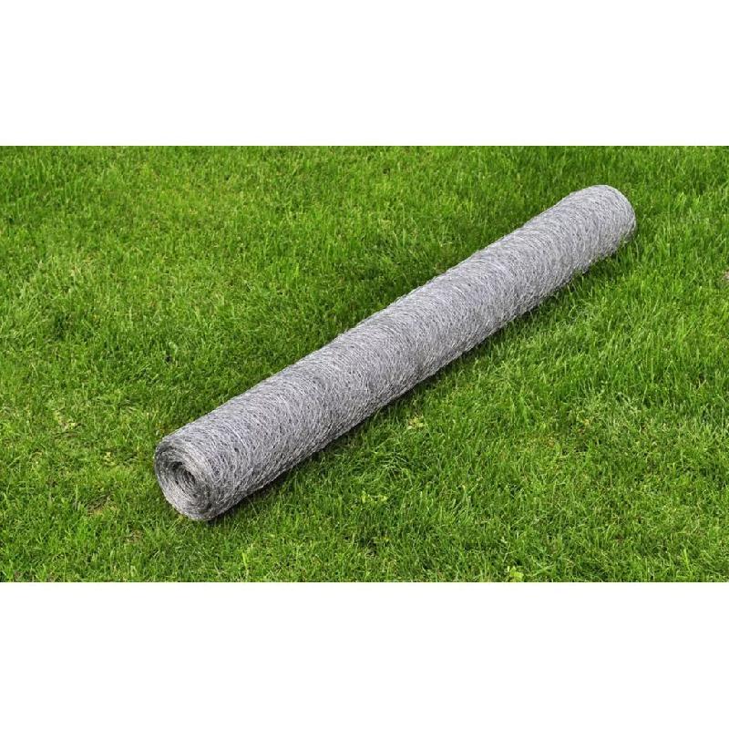 Vidaxl grillage pour volière acier galvanisé 25 x 1 m argenté 140424_0