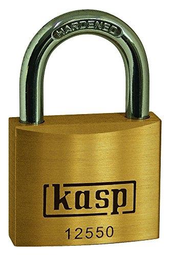 KASP K12550 - Cadenas en laiton premium avec anse en acier durci - Or/Argent 50 mm_0