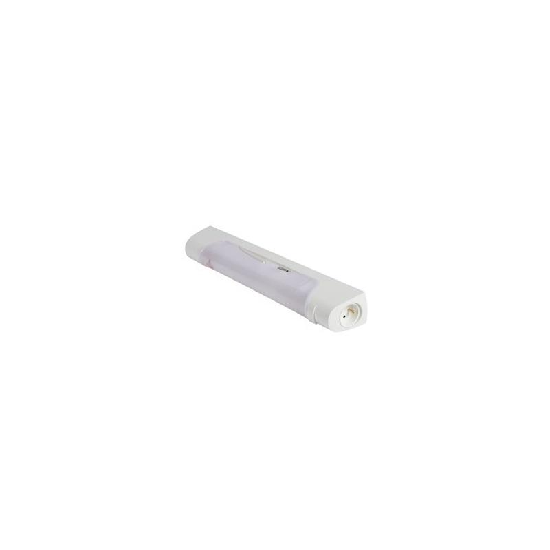 Applique Murale Sarlam Prismaline 470mm Avec Interrupteur Et Prise - IP21 IK04, Pour Tube S19 - Blanc