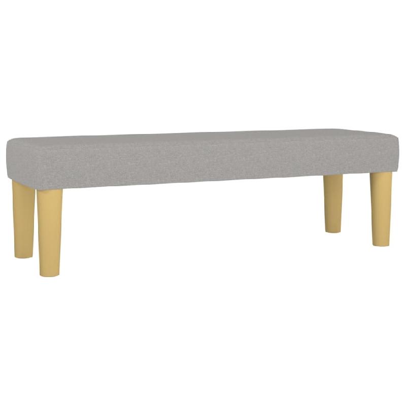 Banc banquette - 100 x 30 x 30 cm - tissu gris clair - modèle 02_0010680_0