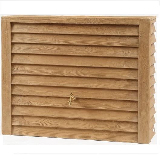 Cuve décorative Woody - 350 L - Bois clair - Récupérateur d'eau de pluie_0