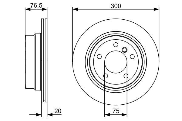 Disque de frein Bosch 0986479496 - ventilé, arrière, boîte de 2 disques, 5 trous_0
