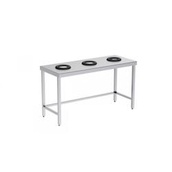 Distform table de Tri Ouverte avec 3 Trous Vide-Déchets - L 1500 x P 600 mm - 641094631635_0