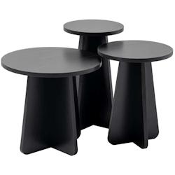Ensemble de 3 tables gigognes en aggloméré Lume noir Hanah Home - noir 8684283056934_0