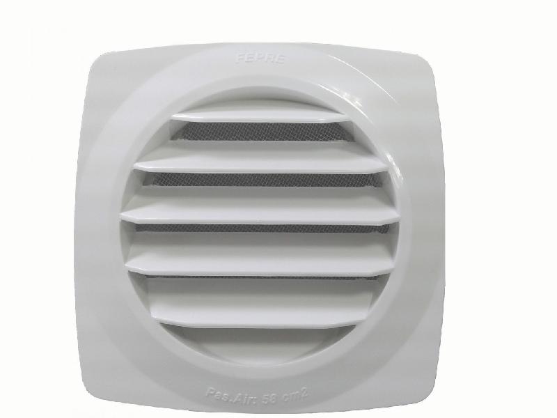 Grille d'aération ABS naturel - 14.8 x 14.8 cm - Anti-pluie, intérieur et extérieur_0