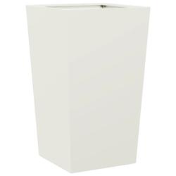 Helloshop26 - Jardinière bac lit surélevé plantes fleurs terrasse jardin 45 x 45 x 75 cm acier blanc 02_0037608 - 3000214265018_0
