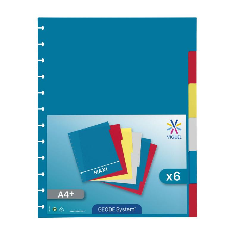 INTERCALAIRES VIQUEL GEODE - 6 DIVISIONS - POLYPROPYLENE - COLORIS ASSORTIS