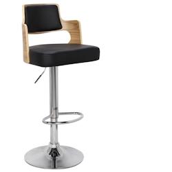 Lot de 8 chaises de bar Russel Bois Noir et Blanc - 3327480073261_0