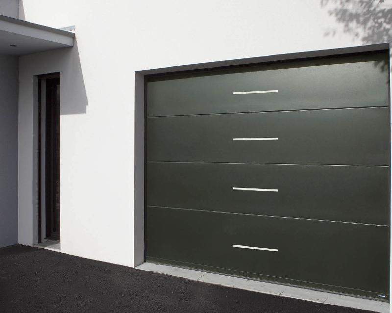 Porte de Garage Sectionnelle Décor Alunox Électrique (Moteur SOMFY) Panneaux 40 mm Ressort Extension RE100 Sur Mesure Référence: P Sectio Alunox RE100 Somfy_0