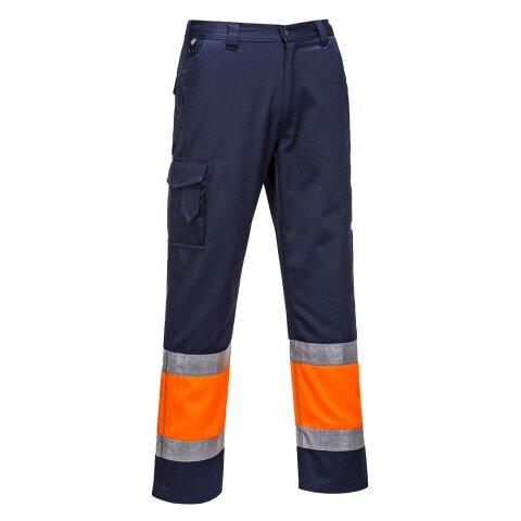 PORTWEST E049 PANTALON COMBAT HI-VIS BICOLORE ORANGE/MARINE - TAILLE XL - STANDARD