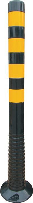 Potelet de blocage TPU noir/jaune D. 80 mm à  visser avec matériel de fixation hauteur au-dessus du sol 1 000 mm_0