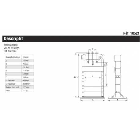 Presse d'atelier manuelle DRAKKAR 20 tonnes Référence   10521_1