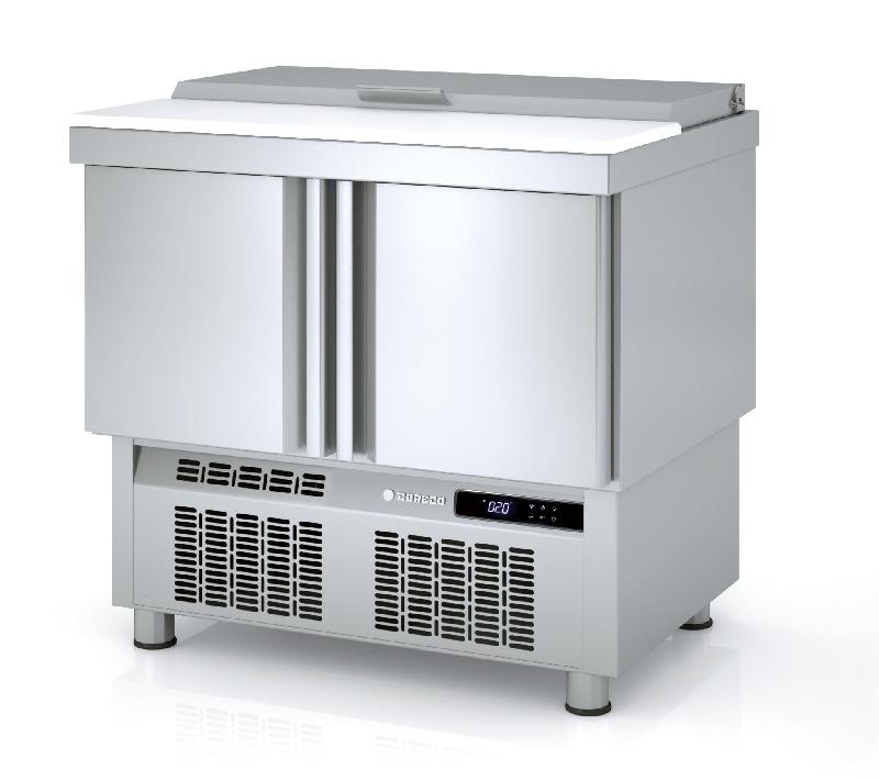 Saladette réfrigérée professionnelle inox 700 positive - 2 portes - dessus inox - MFS-100_0