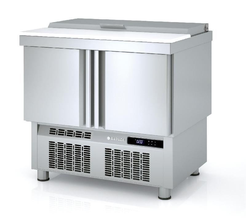 Saladette réfrigérée professionnelle inox 700 positive 2 portes avec dessus inox - MFS-100_0