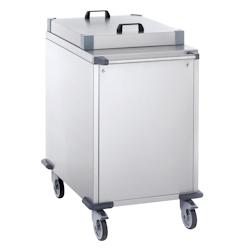 Tournus Equipement Chariot à niveau constant capacité 140 plateaux habillage et couvercle inox Tournus - 808108 - argenté inox 808108_0