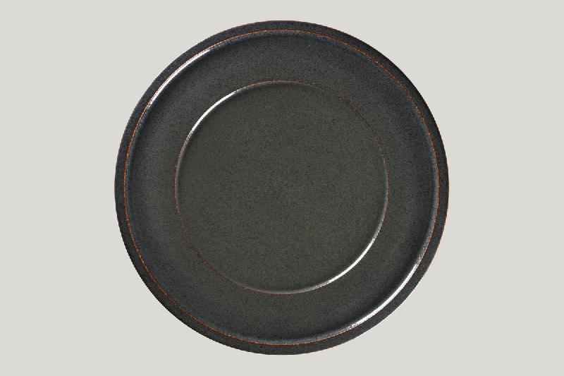 ASSIETTE PLATE ROND NOIR PORCELAINE Ø 32 CM RAKSTONE EASE