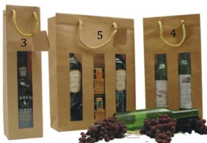 250 Sacs 3 bouteilles avec fenêtre, personnalisés, kraft brun, à poignées cordelières - SBTLKFTFMR-DN03/1P_0
