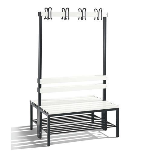 BANC PATÈRE PVC CP DOUBLE FACE - AVEC DOSSIER ET GRILLE CHAUSSURES