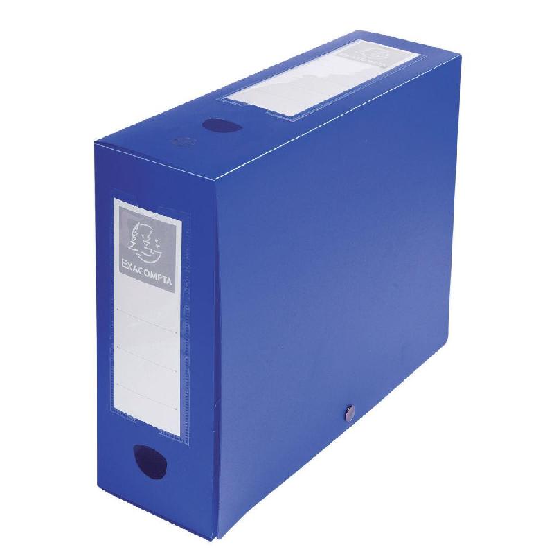 BOÎTE DE CLASSEMENT A4 EXACOMPTA POLYPROPYLENE - DOS 10 CM - BLEU - LOT DE 10