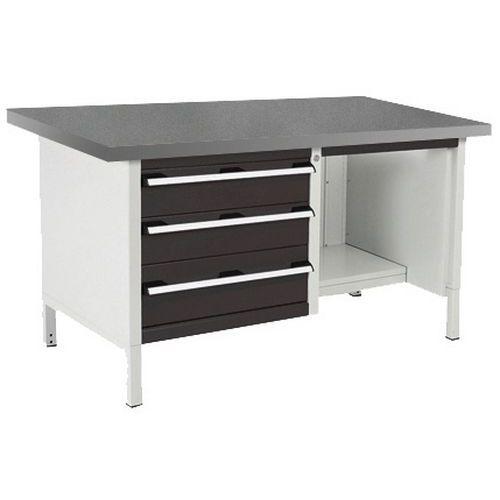 BOTT 1 ETABLI EN LINOLÉUM CUBIO - 3 TIROIRS - L1500MM - BOTT