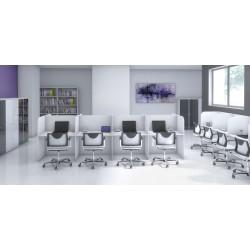 Bureaux call center version droite avec séparation en bois – Mobel Linea, plusieurs finitions disponibles_0