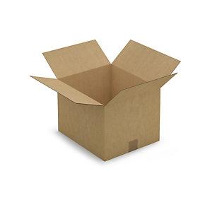 CAISSE CARTON BRUNE SIMPLE CANNELURE RAJA 35X30X25 CM