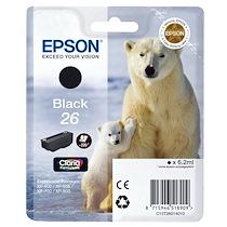 CARTOUCHE EPSON 26 NOIRE POUR IMPRIMANTE JET D'ENCRE