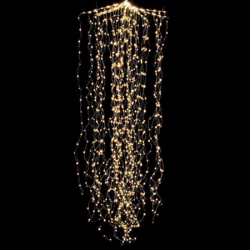 Cascade fil argent 1152 leds blanc chaud H 220 cm_0