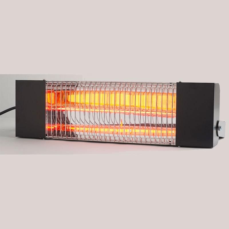 Chauffage infrarouge électrique 1500W - laqué noir - fixation arrière_0