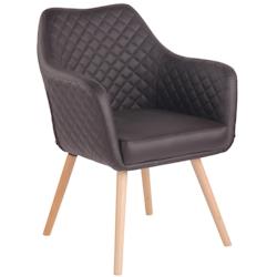 CLP chaise de salle à manger Gent Similicuir Marron foncé - 311606_0