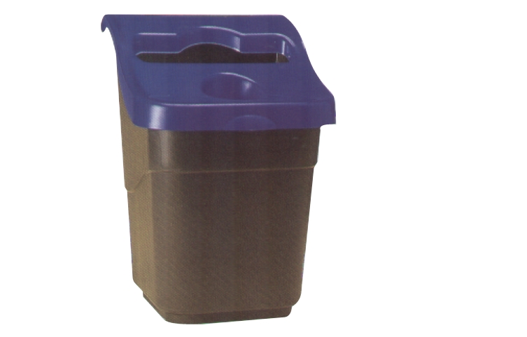 Corbeille de tri Burocity - double compartiment 19L et 11L - résistante au feu_0